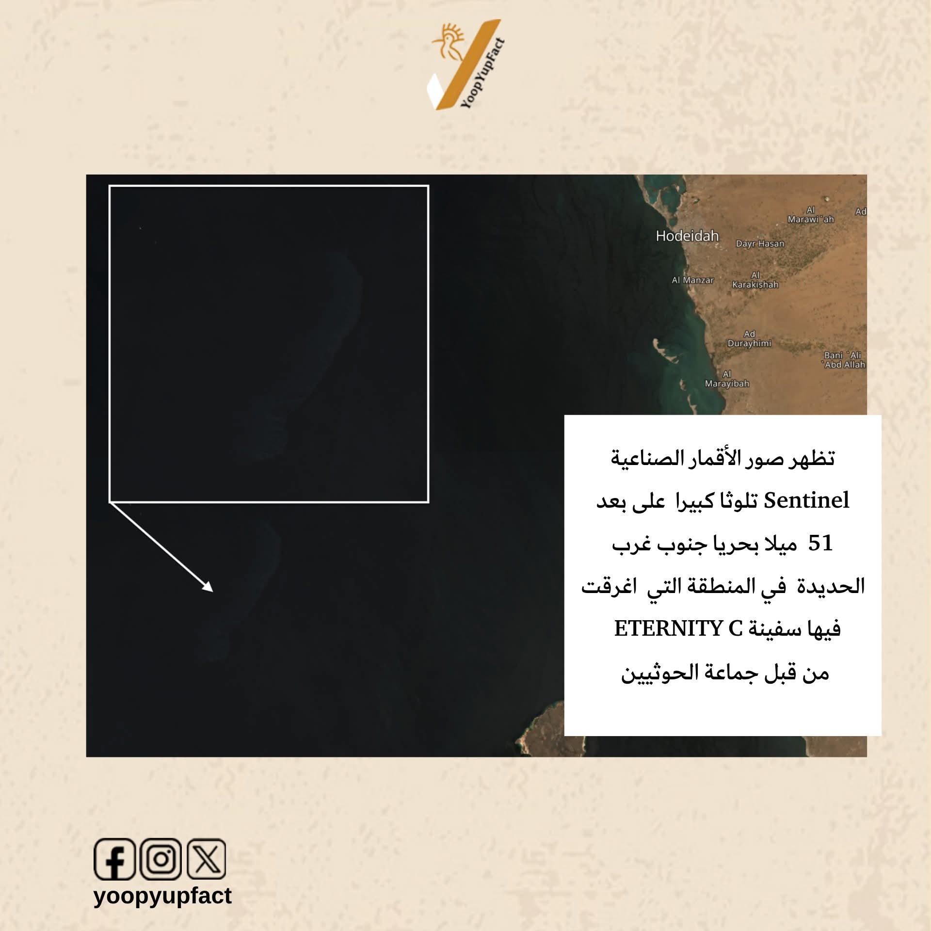 صورة تظهر التلوث في البحر الاحمر- لمنصة يوب يوب
